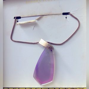 NWOT Kendra Scott rose gold pinkish/ purple crystal pendant